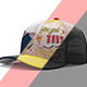 6-Panel Trucker Hat Mockup PSD – Editable Fabric, Stitching, and Smart Object Design